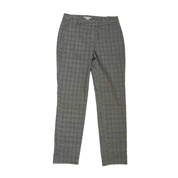 H&M Dress Pants Size 2 Gray Slit Pockets Checkered Pattern - Picture 1 of 8